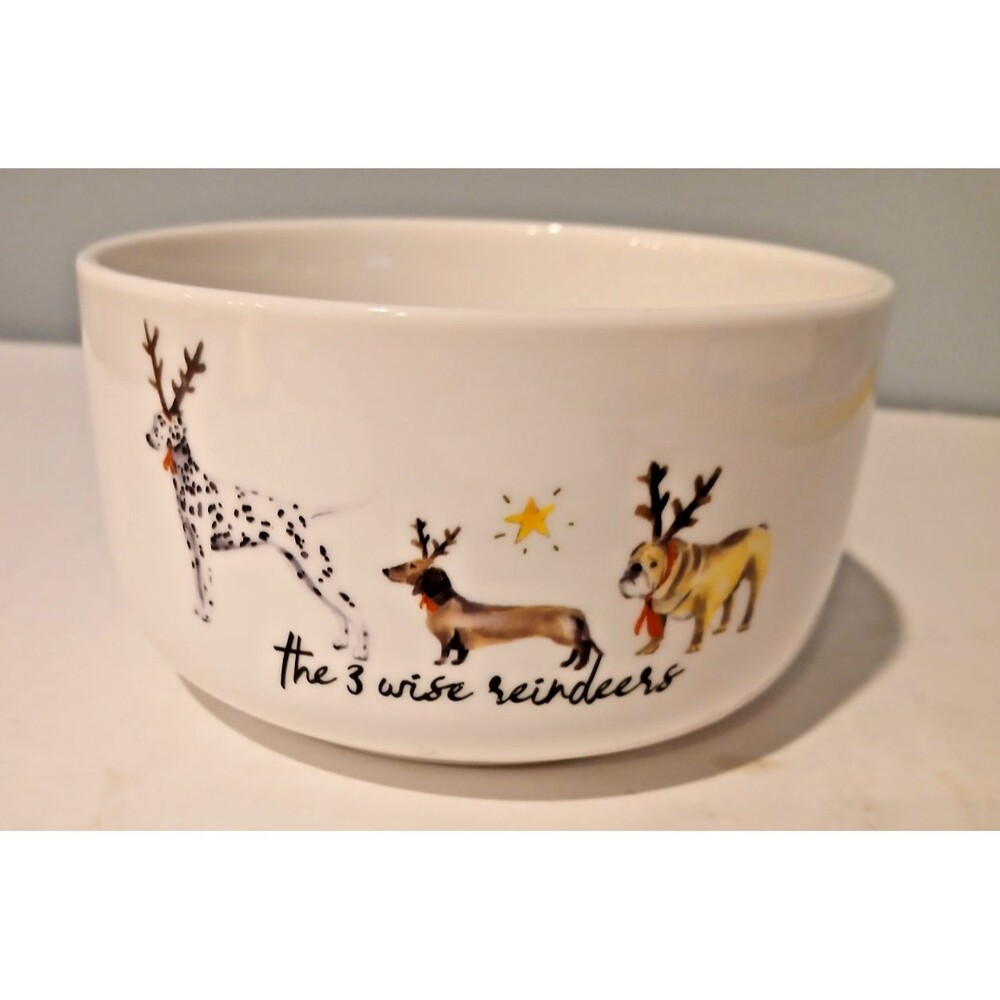 Ciroa Bowl 3 wise reindeer Celebrate Christmas Dog porcelain Australia
